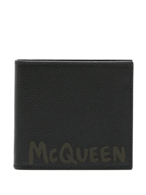 Graffiti leather bi-fold wallet Alexander McQueen | 6021371AAQ51088